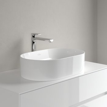 Раковина накладная Villeroy & Boch Collaro, овальный, 56×36 см, CeramicPlus, белый